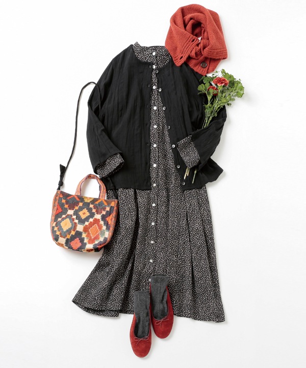 起毛コットンツイルクリンクル2wayブラウス 25W046