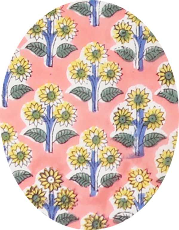 バグルブロックプリントハンカチ H25S201