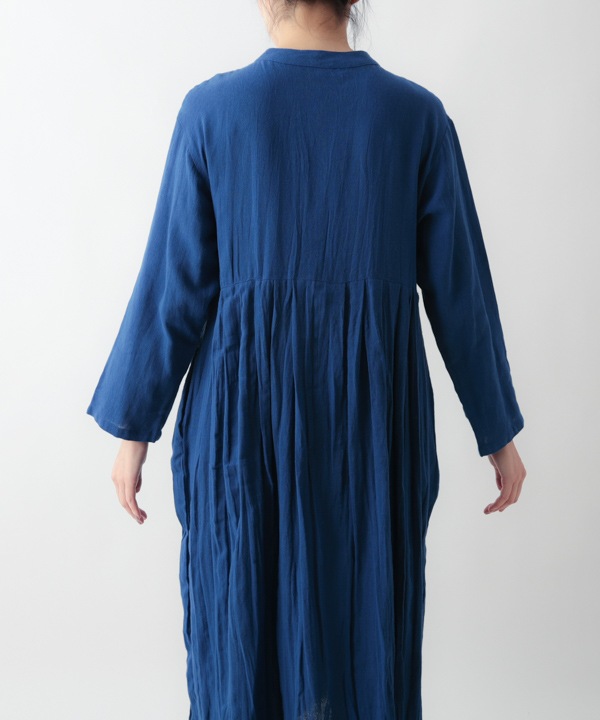 起毛コットンツイルクリンクル2way 前開きワンピース 25W047