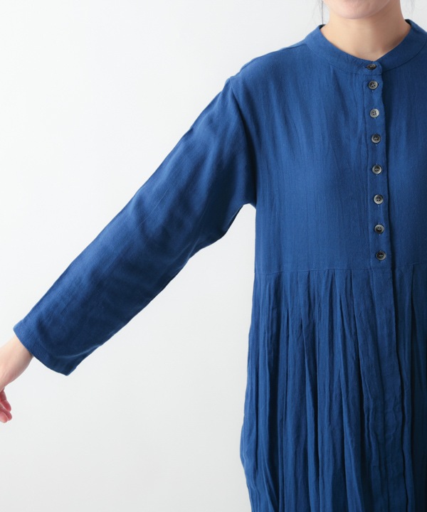 起毛コットンツイルクリンクル2way 前開きワンピース 25W047