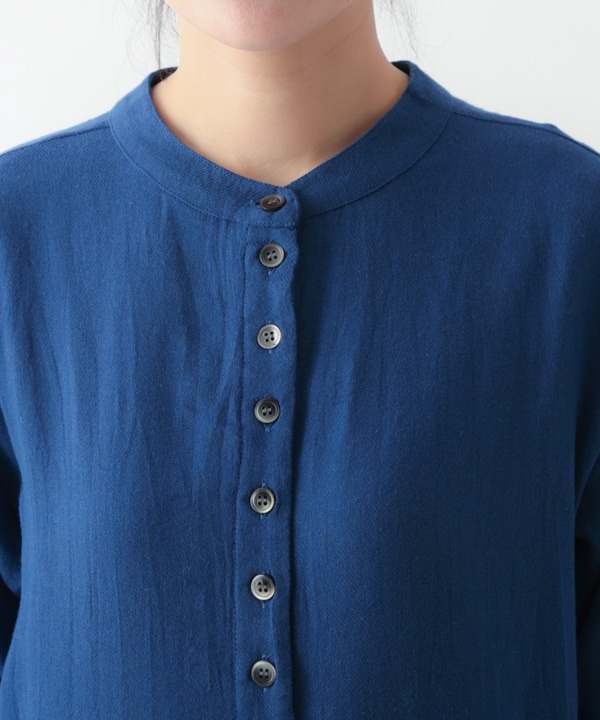 起毛コットンツイルクリンクル2way 前開きワンピース 25W047