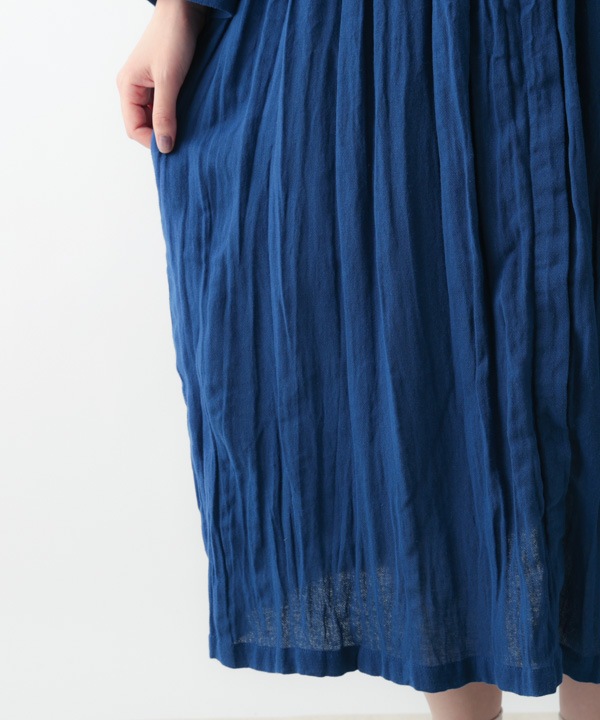 起毛コットンツイルクリンクル2way 前開きワンピース 25W047