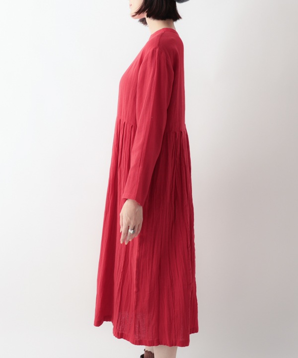 起毛コットンツイルクリンクル2way 前開きワンピース 25W047