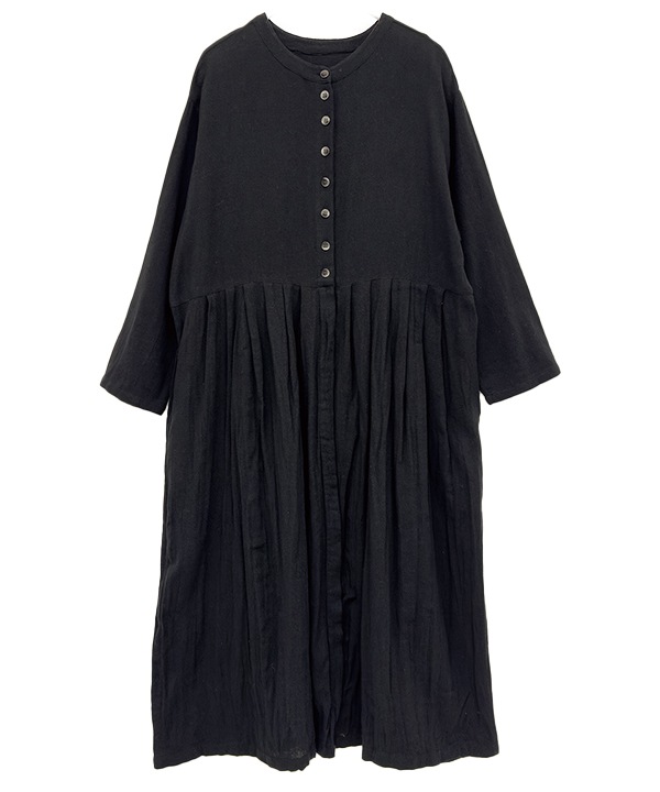 起毛コットンツイルクリンクル2way 前開きワンピース 25W047