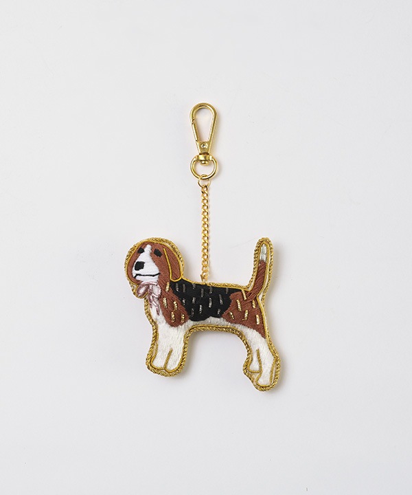 ザリ刺繍キーホルダー ビーグル M21-2999【3月上旬頃入荷予定】