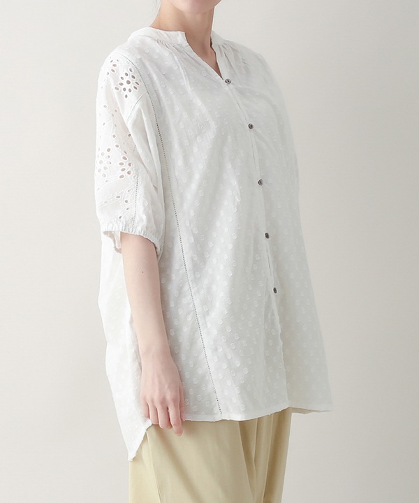 dotシフリー×dotドビーコットンラフ・ブラウス 25S471
