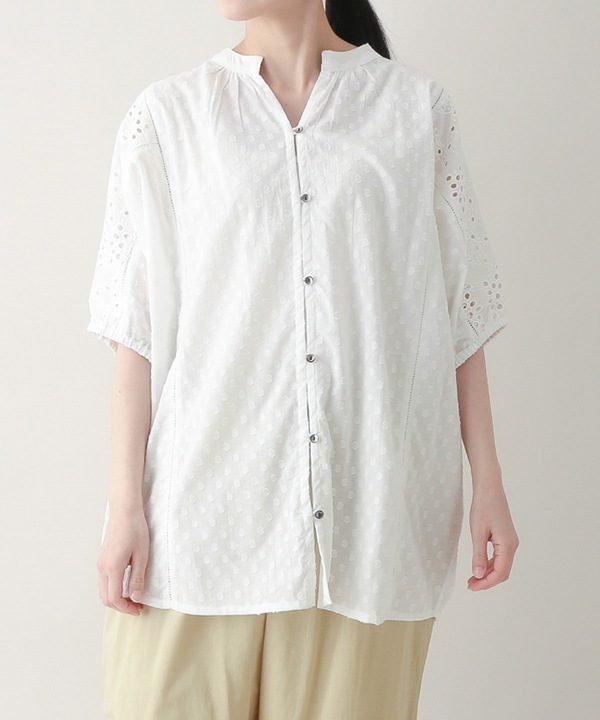 dotシフリー×dotドビーコットンラフ・ブラウス 25S471