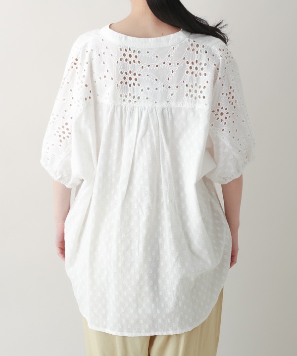 dotシフリー×dotドビーコットンラフ・ブラウス 25S471