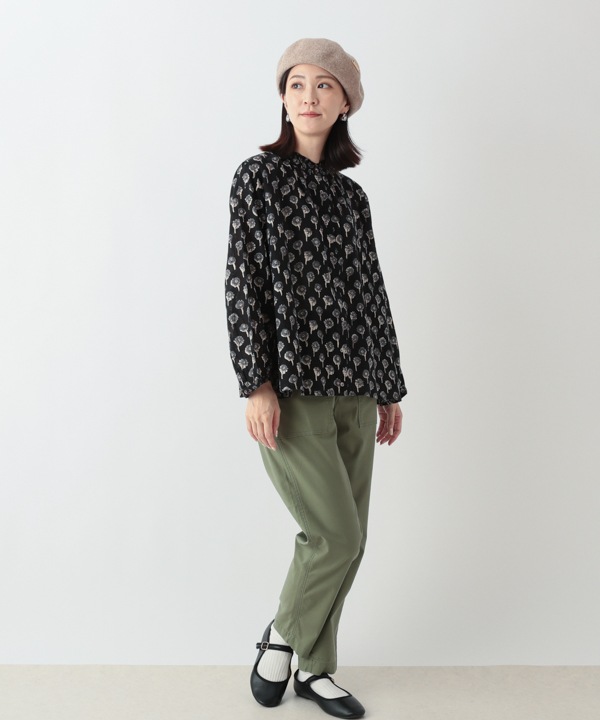 フラワーMIXプリントコットンブラウス 25W048