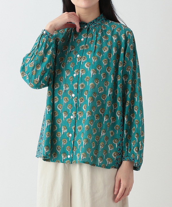 フラワーMIXプリントコットンブラウス 25W048