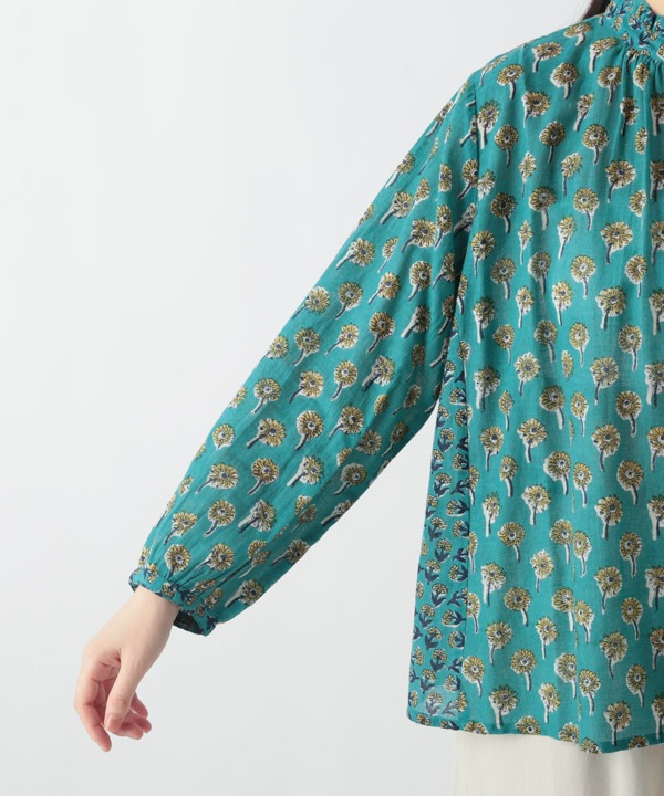 フラワーMIXプリントコットンブラウス 25W048