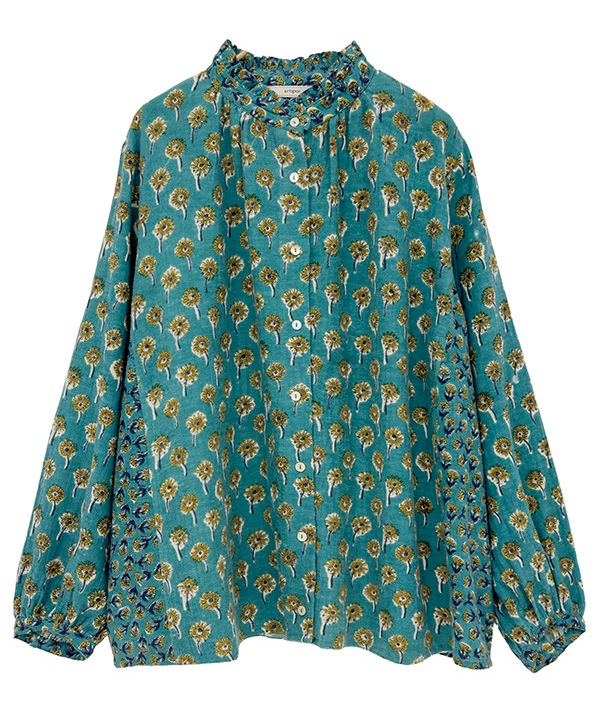 フラワーMIXプリントコットンブラウス 25W048