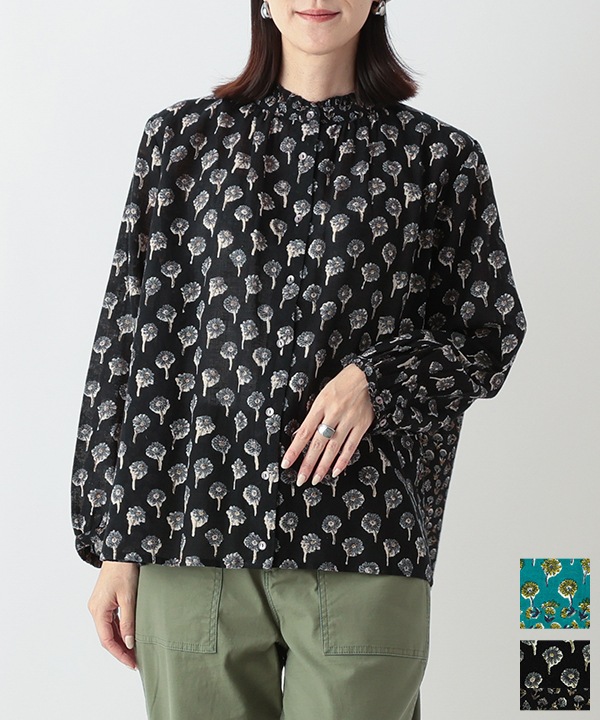 フラワーMIXプリントコットンブラウス 25W048