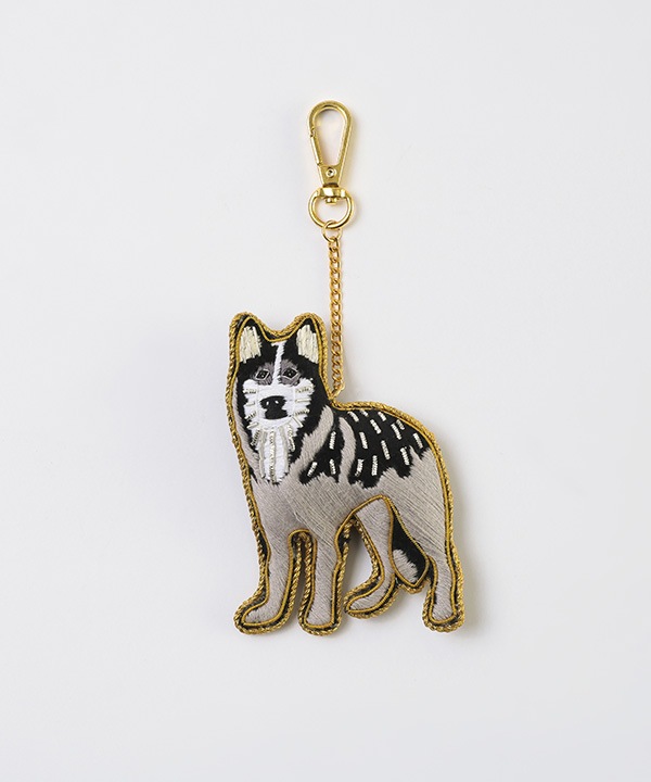 ザリ刺繍キーホルダー ハスキー M21-3000【3月上旬頃入荷予定】