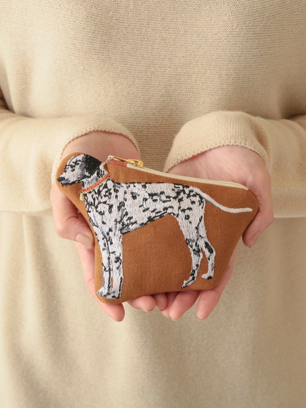 ダルメシアン刺繍ポーチ 15×10cm M26-1955