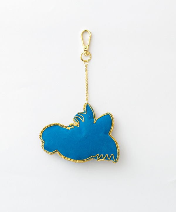 ザリ刺繍 ゴンド・アート 魚 バッグチャーム（キーホルダー）  M21-2489