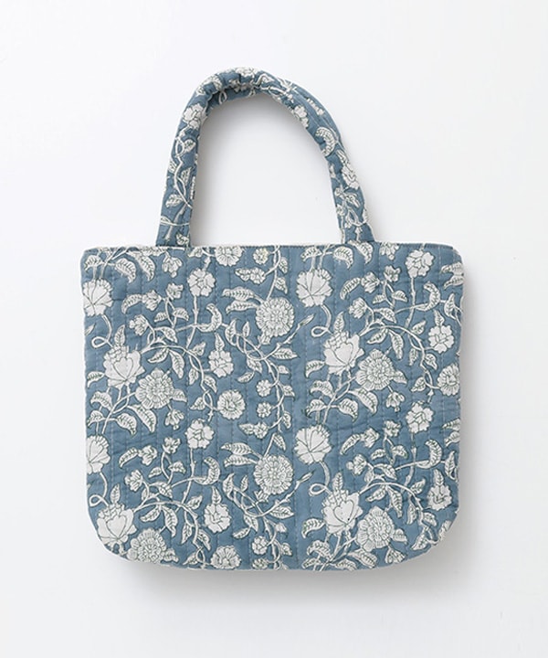 ブロックプリント キルティング 手提げバック M30-2751