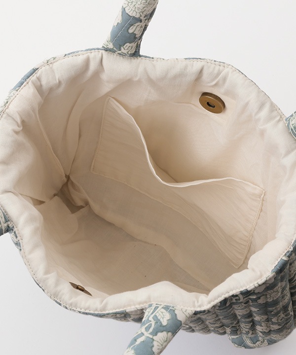 ブロックプリント キルティング 手提げバック M30-2751