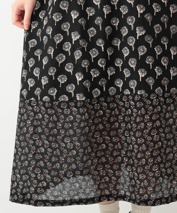 フラワーMIXプリントコットンワンピース 25W049