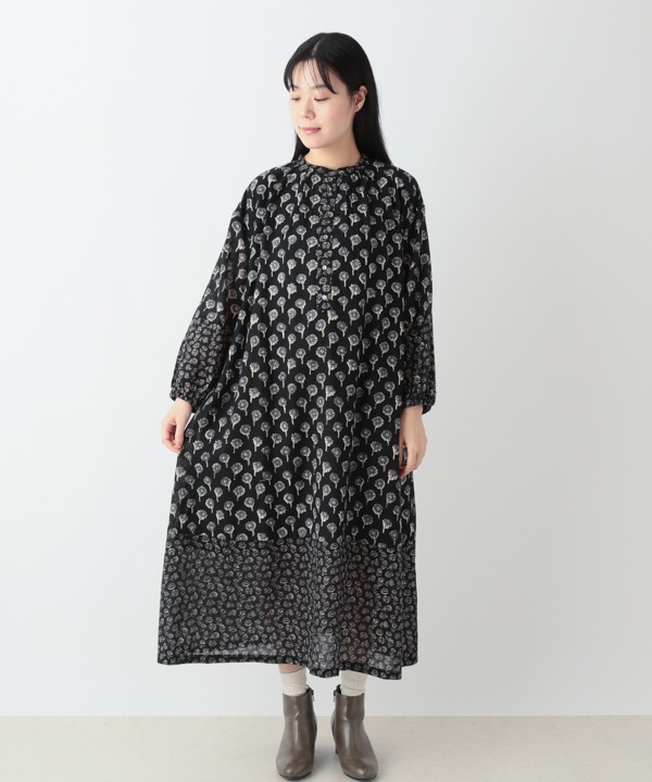 フラワーMIXプリントコットンワンピース 25W049