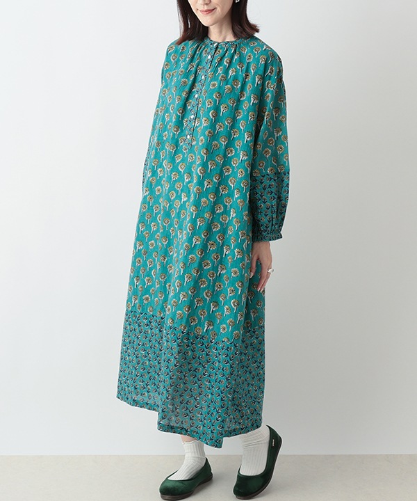 フラワーMIXプリントコットンワンピース 25W049