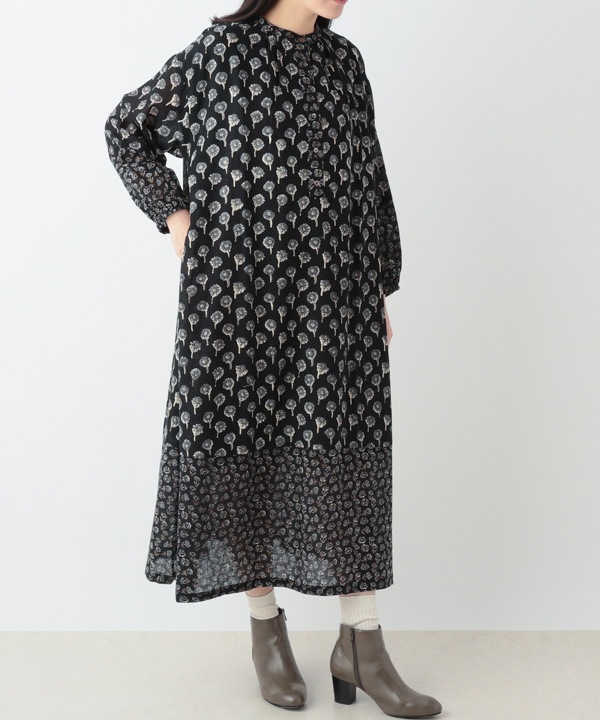 フラワーMIXプリントコットンワンピース 25W049