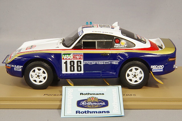 スパーク 1/43 ポルシェ 959 1985 パリ ダカール ラリー #186 R.メチェ