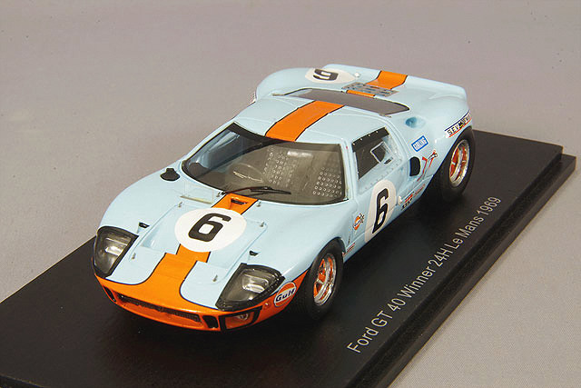 京商　Ford GT40 1/43 ジェフフォードGT40ミニカー ルマン69 スパーク 1/43 フォード GT40 1969 ルマン24H ウィナー #6 J.イクス/J