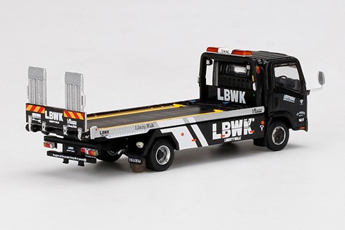 トゥルースケール ミニGT 1/64 いすゞ Nシリーズ ELF 車両積載車 LBWK ブラック 右ハンドル-ミニカーむげん