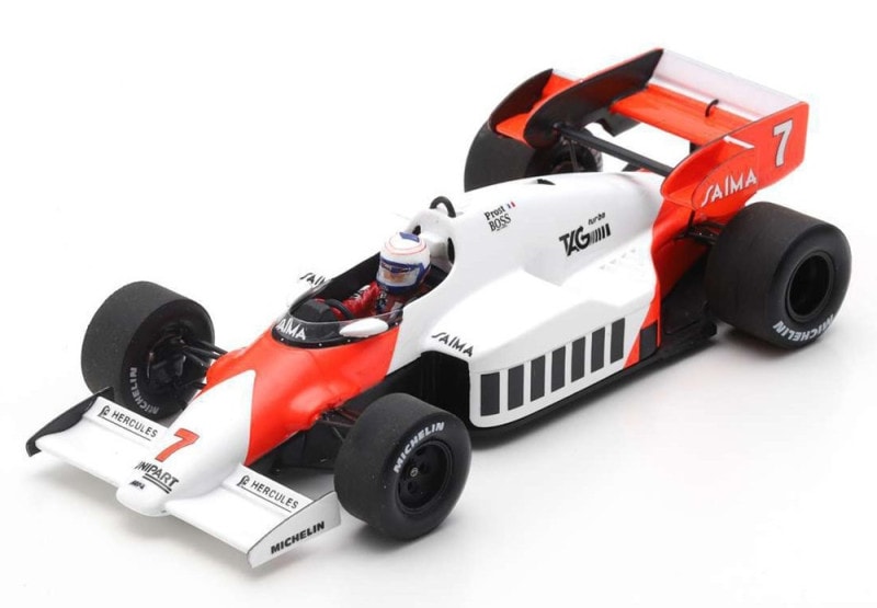 Miniatura McLaren TAG MP4/2 #7 F1 - A. Prost - GP Alemanha 1984 - 1/43