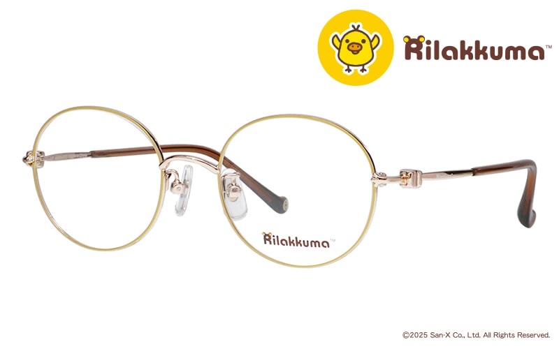 Rilakkuma003-4 キイロイトリモデル イエロー/ゴールド ラウンド メタルフレーム リラックマ眼鏡