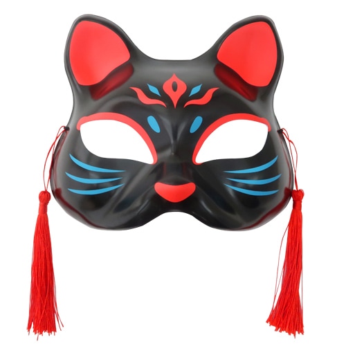お面｜猫面 十九 赤青の通販｜格安卸価格で販売中！【駄菓子の通販