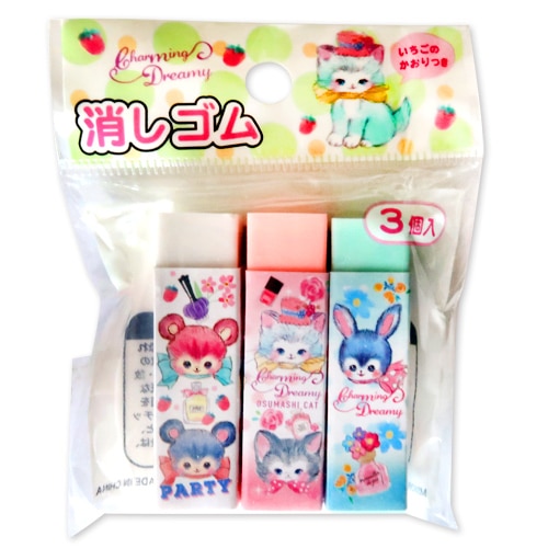ファンシー文具・雑貨,消しゴム｜チャーミングドリーミィ消しゴム 3個
