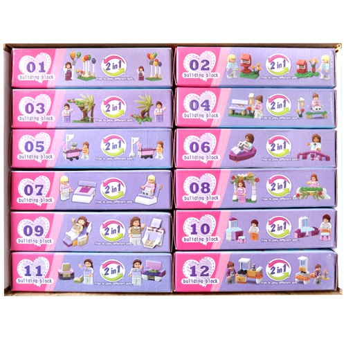 景品用玩具,卸単価80～149円｜ブロックシリーズ ファミリー12種の