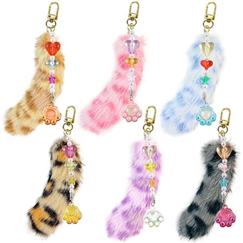 景品用玩具｜キラキラ肉球しっぽキーホルダーの通販｜格安卸価格で販売