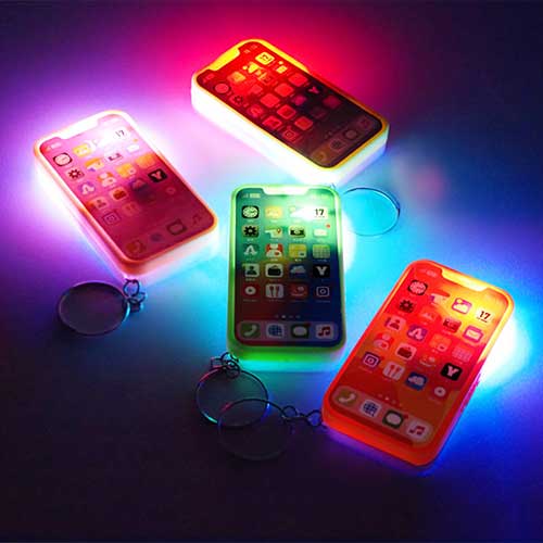 光りもの｜ピカピカミニスマートフォンライトキーホルダーの通販｜格安