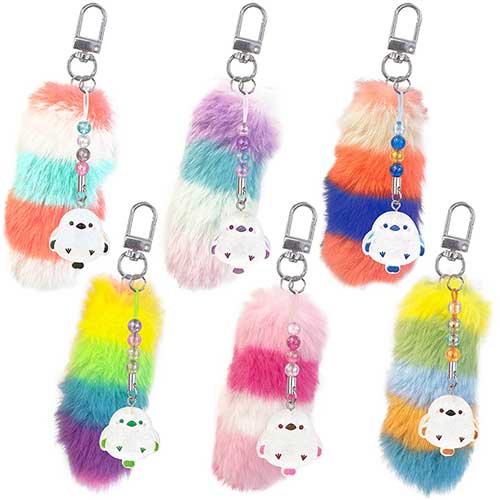 景品用玩具｜シマエナガカラフルしっぽキーホルダーの通販｜格安卸価格