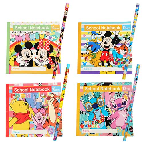 ディズニー　キャラクター　文房具　12個セット　まとめ売り キャラクターグッズ｜ディズニーカラフル学習帳えんぴつセットの通販