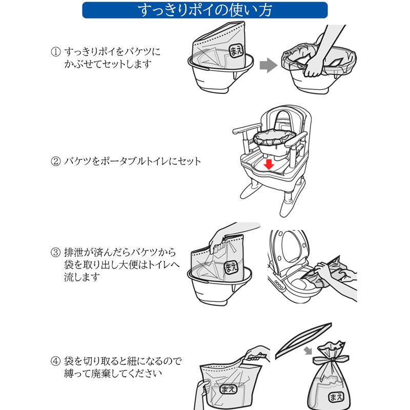 すっきりポイ ポータブルトイレ用処理袋 すっきりポイ 1ケース（30枚入り×8個