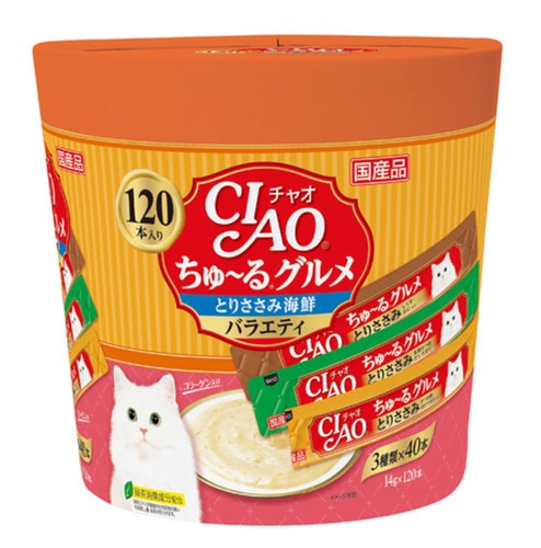 いなば チャオ CIAO ちゅ～る ささみ海鮮バラエティ 3種類の味入り