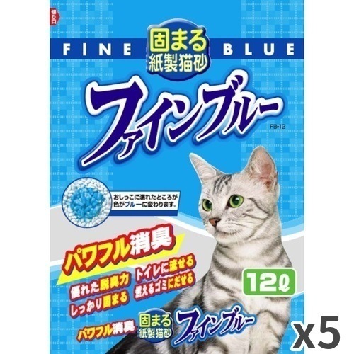 常陸化工 ファインキャット ファインブルー 固まる紙製猫砂 猫用 12L