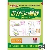 常陸化工 ファインキャット おからの猫砂 グリーン 猫用 6L ×4袋入