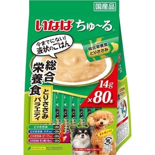 いなば 犬ちゅーるささみバラエティ 犬用 14g×80本 ×1個入 | 犬フード