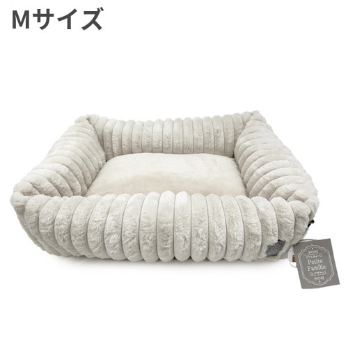 サンローズ ペットベッド スフレスクエアベッド 犬・猫用 M アイボリー