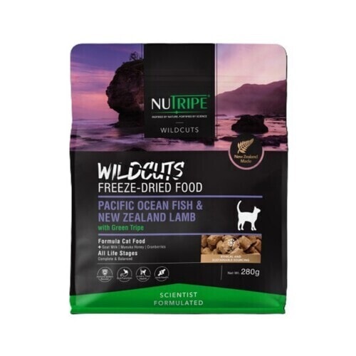 ニュートライプ　フィッシュ&ラムwithグリーントライプ　280g✖️2猫 ファンタジーワールド ニュートライプ キャットワイルドカット