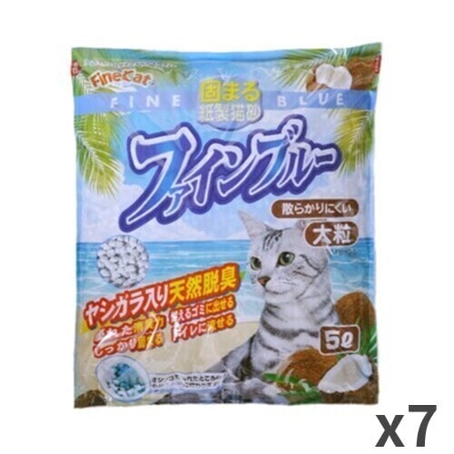 ドラ猫出品160枚 常陸化工 ファインキャット ファインブルー ヤシガラ入り 大粒 猫砂 猫