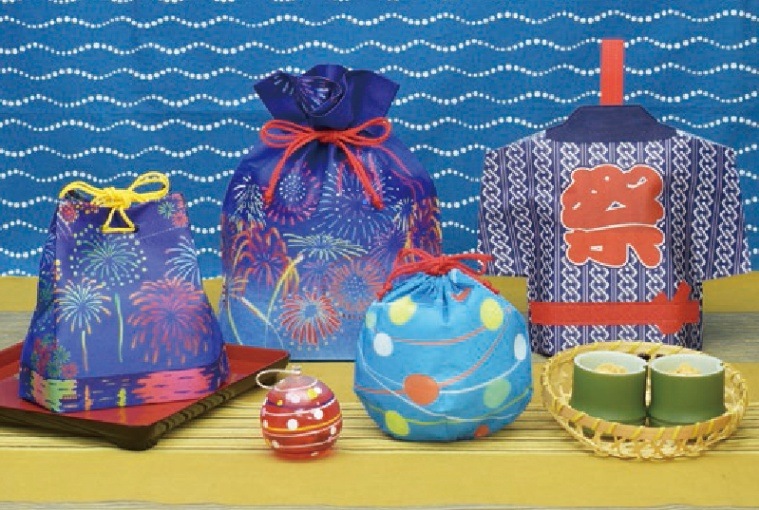 お祭りバッグ 市松柄（1セット20枚入～） | 不織布製品,不織布製季節