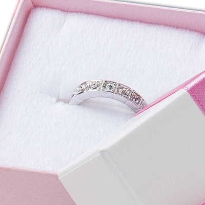 ジュエリー用 リボン付きフェザー（カブセ型）BOX【7343REP】（1