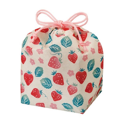 まり子様確認用いちご白ピンクランチョンマット23×32 巾着袋