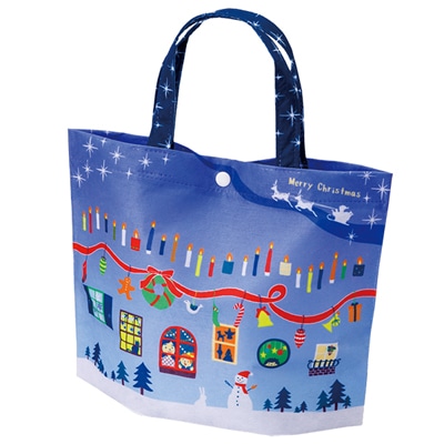 シンプルトート ミニ クリスマスブルー柄 FP（1セット20枚入